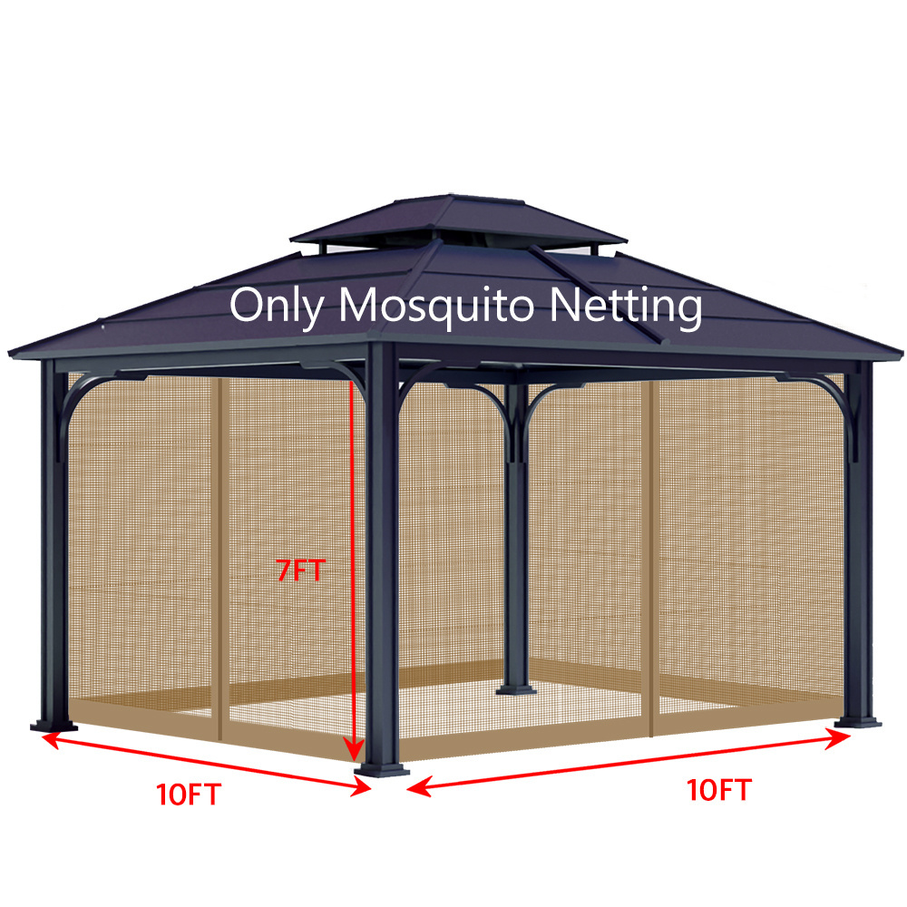 Haideng useful 10x10FT replacement canopy with netting gazebo netting for backyard outdoor