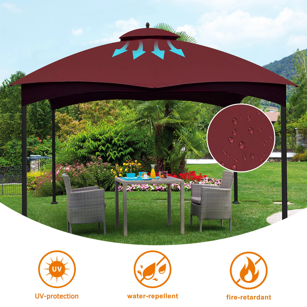 Haideng 10 by 12 gazebo replacement top easy up waterproof canopy for patio outdoor backyard