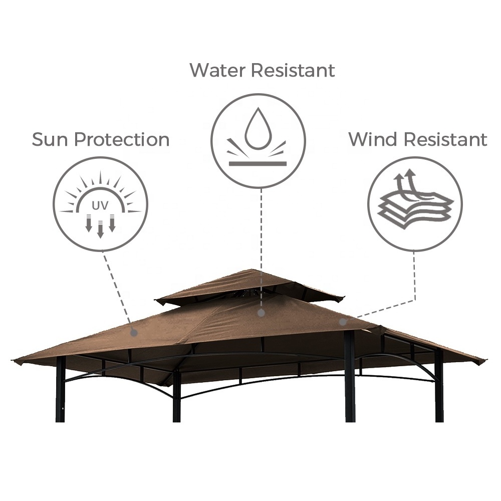 Haideng 5x8 Grill Gazebo Replacement Canopy Cover Bbq Shelter UV Protection for Picnic