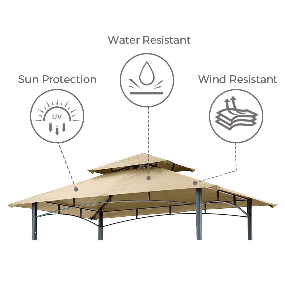 Haideng factory directly in stock two tier 5x8 canopy patio gazebo cover for barbecue