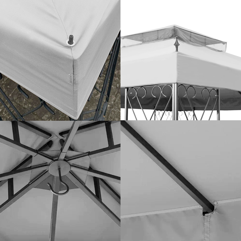 Haideng 8 x 8 two tier waterproof patio canopy replacement cover top only for garden outdoor