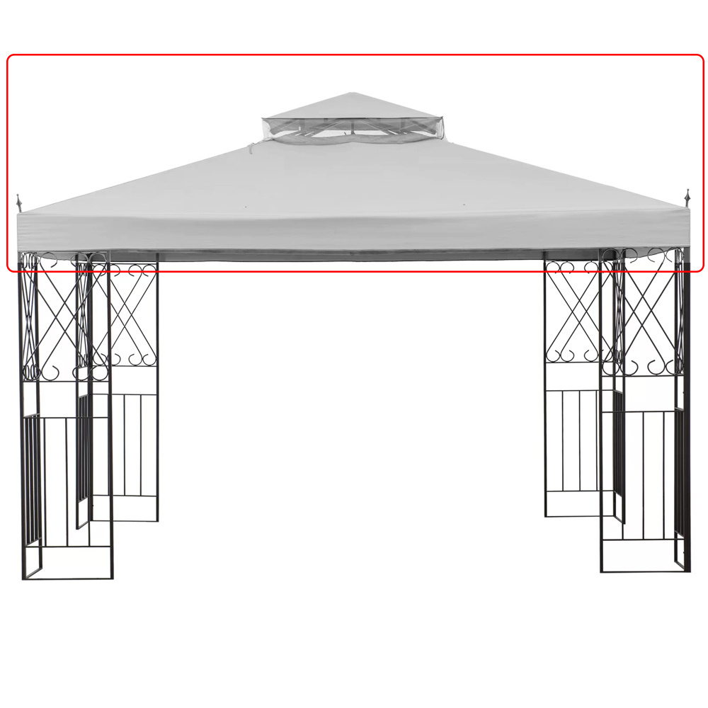 Haideng 8 x 8 two tier waterproof patio canopy replacement cover top only for garden outdoor