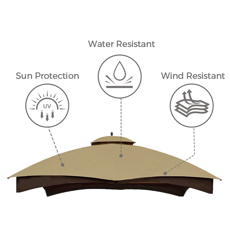 Haideng leisure canopy replacement top cover for 10x12 gazebo lowes backyard garden