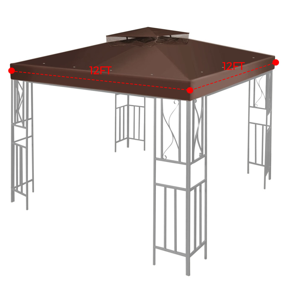 Haideng two tier waterproof 12x12 canopy top cover replacement gazebo garden backyard