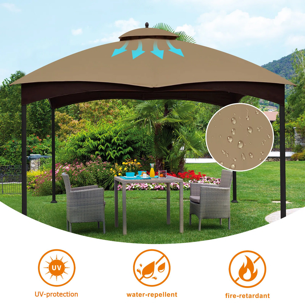 Haideng big lots 10 x 12 gazebo top replacement canopy cover two tiers patio backyard