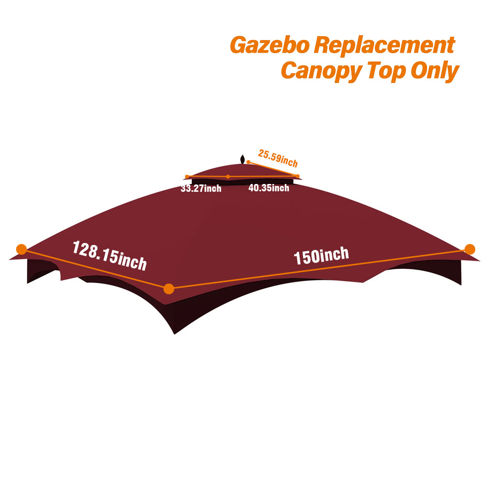 Haideng 10 by 12 gazebo replacement top easy up waterproof canopy for patio outdoor backyard