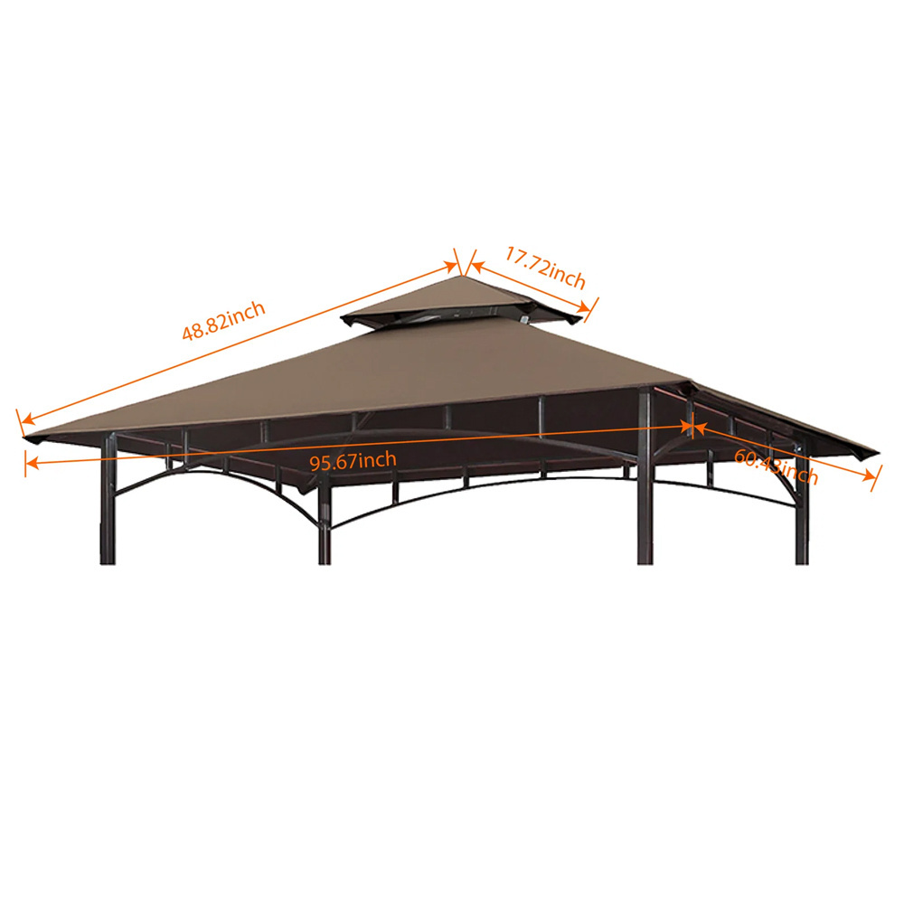 Haideng Customized Patio Sun Protection 8x5 Canopy Replacement for Bbq Grill Gazebo Cover Outdoor