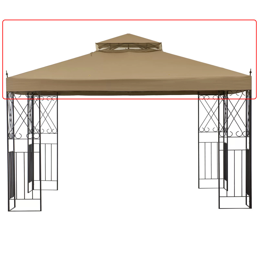 Haideng 8x8 patio soft gazebo replacement canopy top cover waterproof two tier backyard