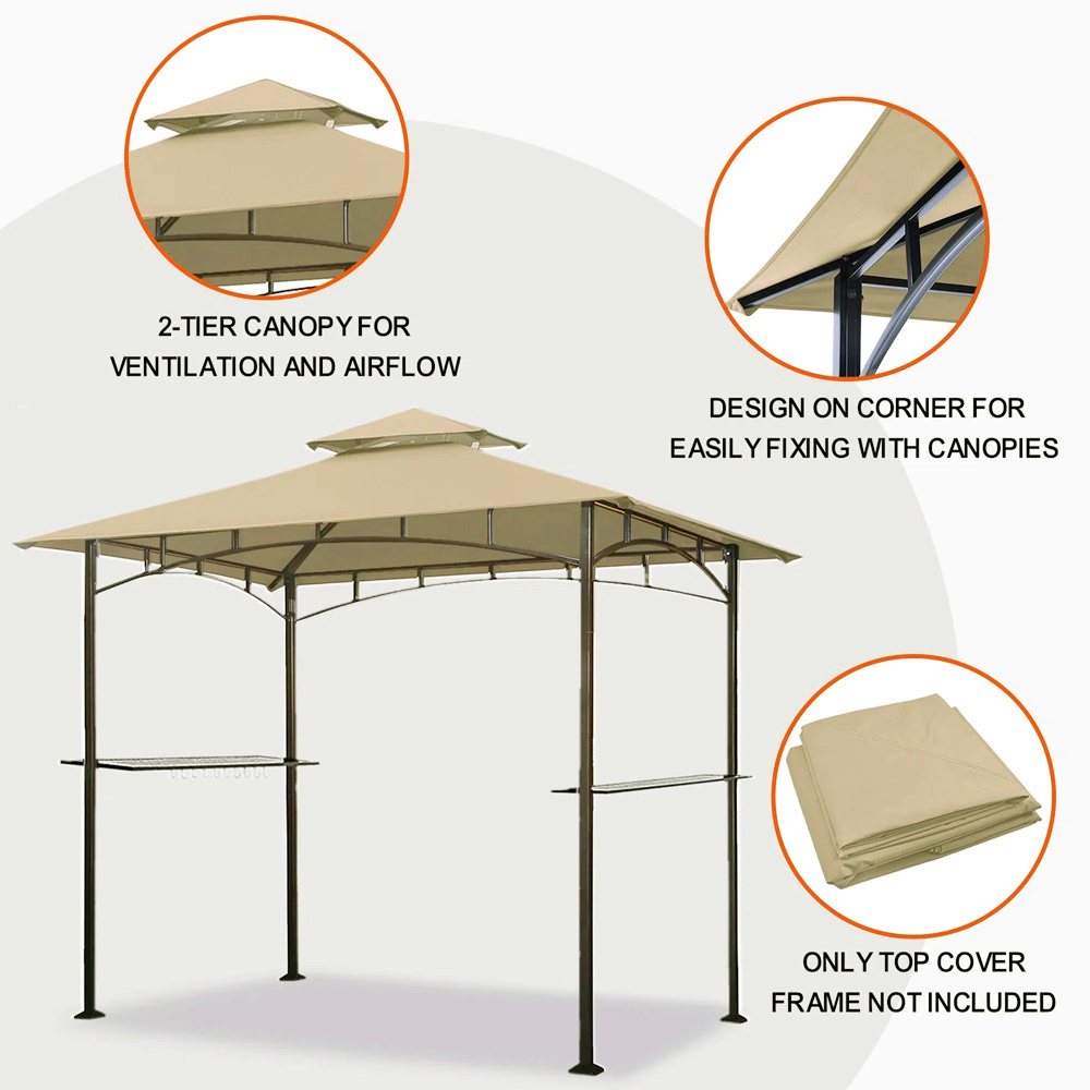 Haideng 5x8 bbq gazebo replacement canopy outdoor waterproof sun protection for barbecue