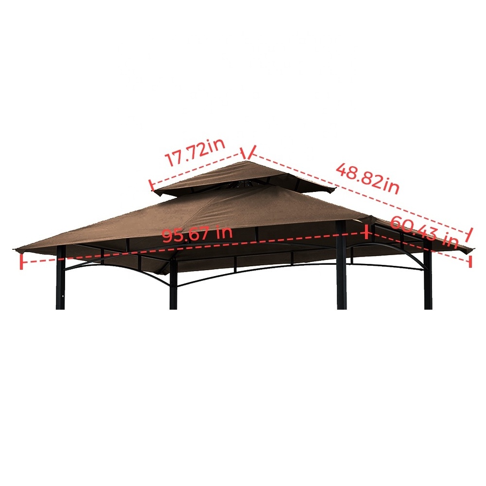 Haideng 5x8 Grill Gazebo Replacement Canopy Cover Bbq Shelter UV Protection for Picnic