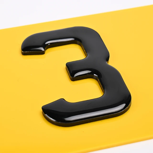 4D 5mm number plate letter Blank UK Acrylic Gel Number 4D letter License Car Plate 4D Back with 3M Adhesive