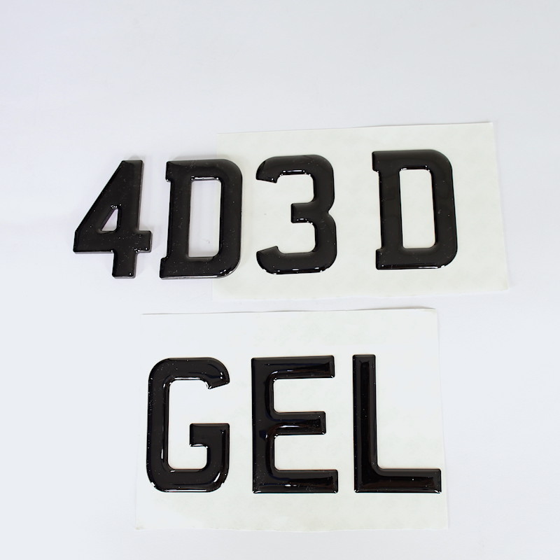 4D 5mm number plate letter Blank UK Acrylic Gel Number 4D letter License Car Plate 4D Back with 3M Adhesive