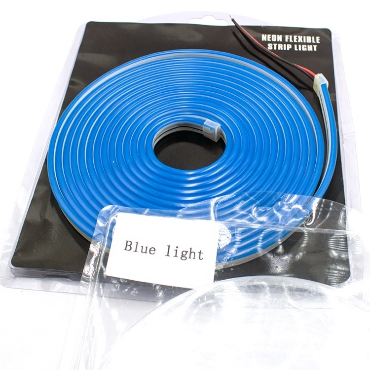 6 * 12MM Neon LED Flexible Aquarium Lighting Belt 12V  Ice Blue Lights Waterproof Soft LED Flex Neon Light