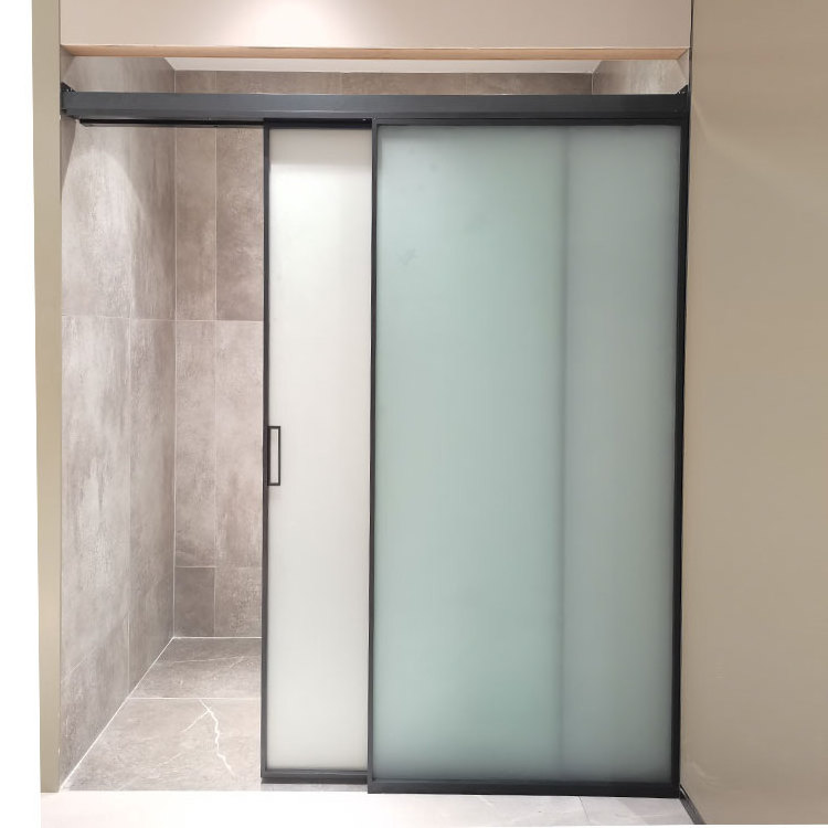 hotel tempered glass mirror sliding pocket shower door frame set white pocket door easy install security pocket exterior door