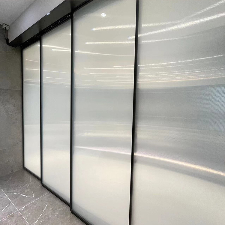 Slim Aluminum Frame Tempered Glass Sliding Door Malaysia Price Office glass Partition Door Sliding Bedroom Cloakroom Glass Doors