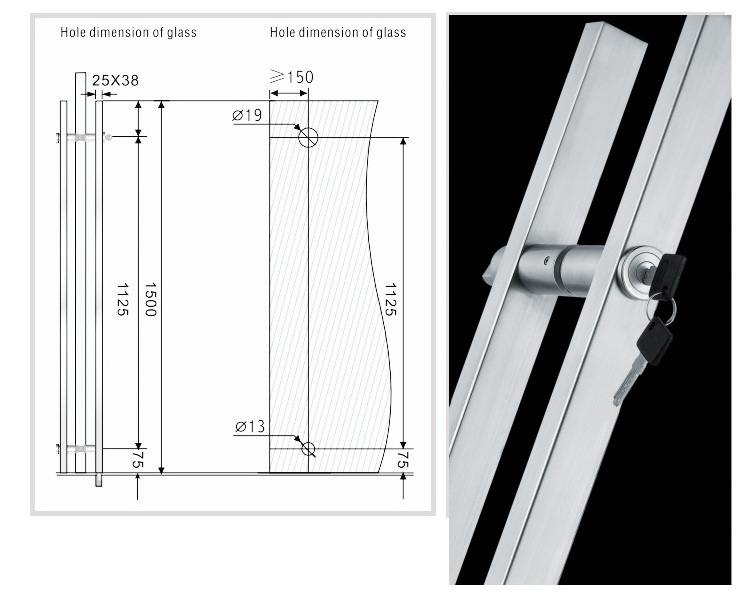 8-12mm glass door locks and handle stainless steel handle lock shop glass door pull push handle lock hardware accessories series