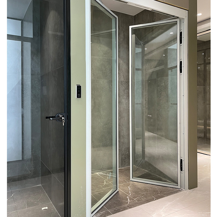 Auto swing door aluminum frame 20-200kg stainless steel hidden hinge swing door interior exterior entry glass automatic door