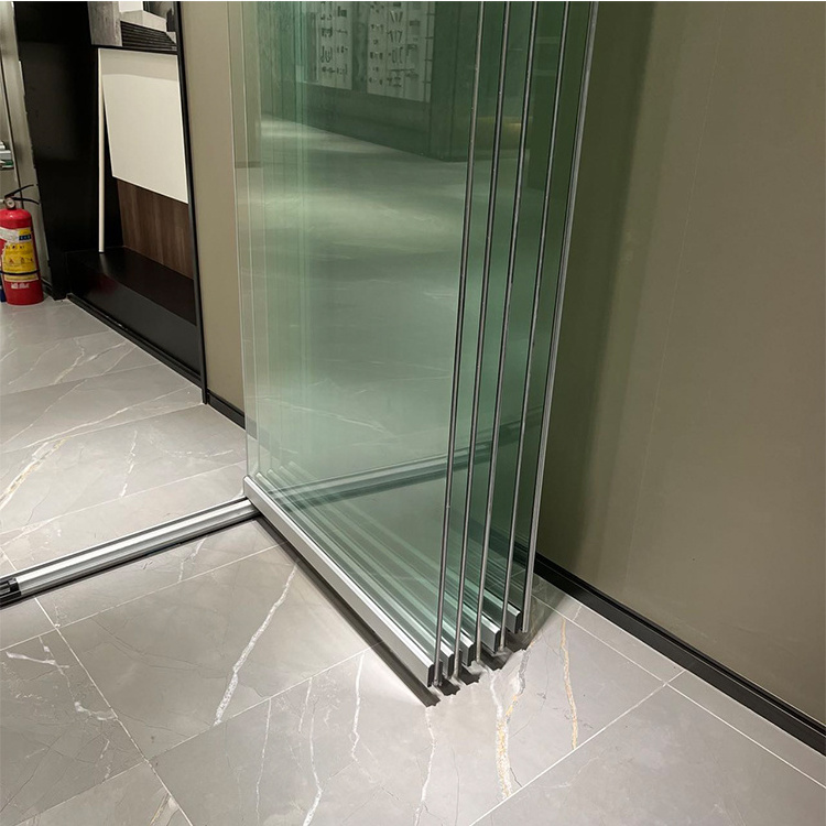 HDSAFE accordion terrace aluminum 8 glass panel sliding door glass curtain bi folding door partition balcony sliding glass door