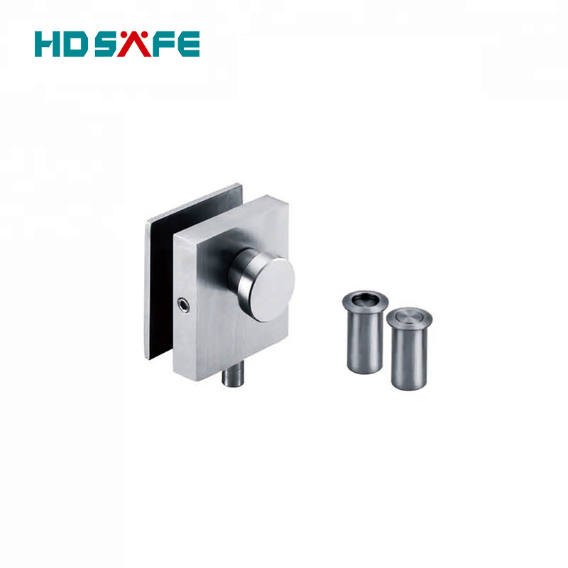 8-12mm Frameless Tempered Glass Door Lock Bolt  Modem Bottom Door Lock For office Stainless Steel Sliding Glass Door Lock System