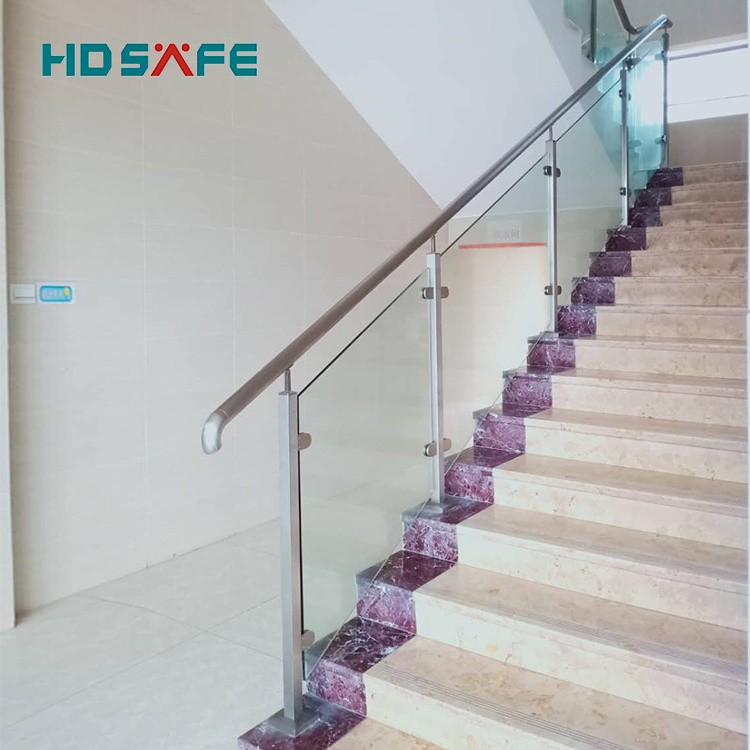 Stainless steel handrail balustrade stair veranda LED glass railing deck exterior balcony cable glass railing glass balustrade