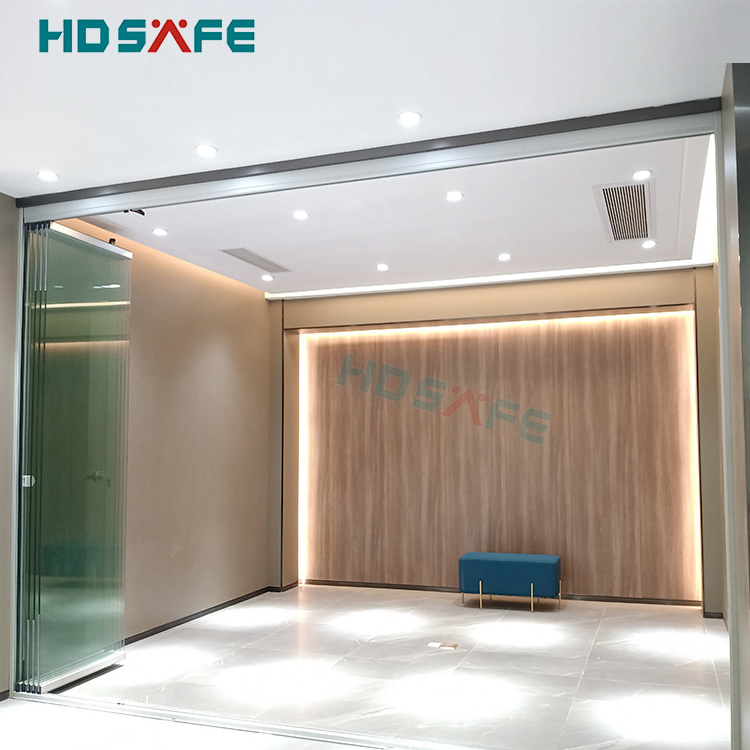 HDSAFE glass movable sliding folding partition system door for exterior used manufacture in Foshan