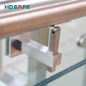 Stainless steel wall side mount tube deck balustrade fence glass railing bracket fitting adjustable staircase handrail bracket