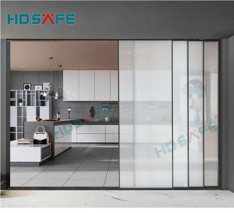 Telescopic Frame Sliding Glass Door Residential Soundproof Design Room Divider Indoor Sliding Glass Wall Sliding Door Aluminum