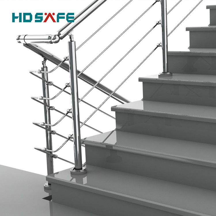 Stainless steel handrail balustrade stair veranda LED glass railing deck exterior balcony cable glass railing glass balustrade