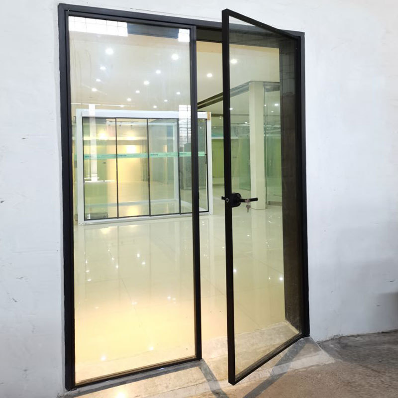 Customized Australia hinged frame aluminum swing casement door for house bedroom soundproof aluminum glass swing door security