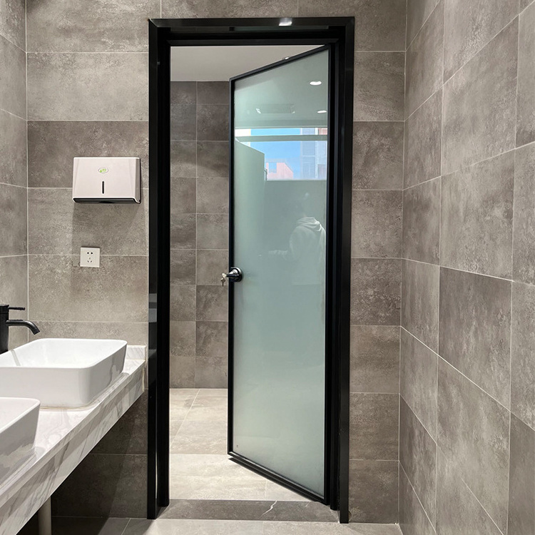 casement swing door house office kitchen bedroom hotel toilet 8mm frosted glass bathroom door aluminum entry interior glass door