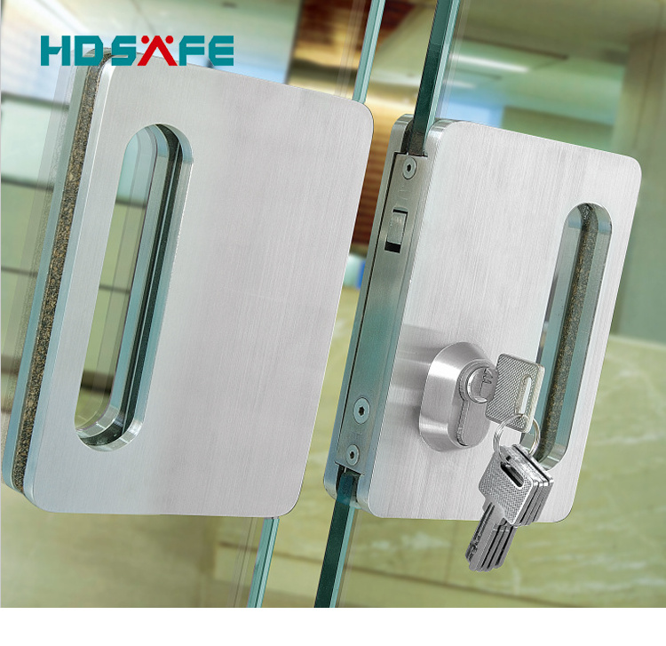 office home tempered glass interior sliding door Lock stainless steel 304/316 Security  8/10/12mm frameless glass door lock