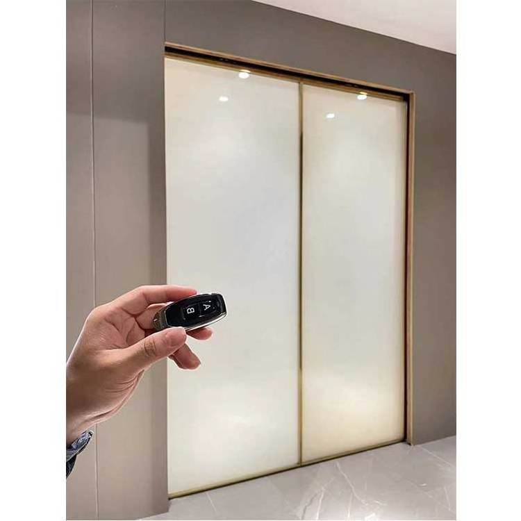 luxury glass interior sliding pocket door slim frame film switchable smart glass door auto intelligent automatic sliding door