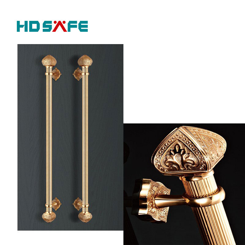 Elegant style gold color door pull handle brass front door handle