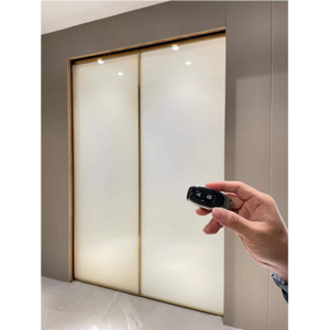 Modern auto sliding door sensor magnetic automatic sliding glass door smart glass film switchable glass aluminum door for home