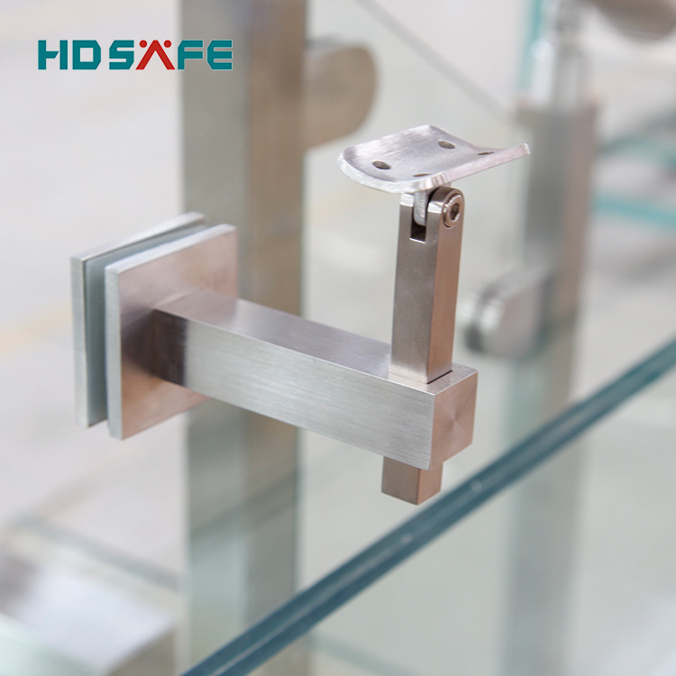 Stainless steel wall side mount tube deck balustrade fence glass railing bracket fitting adjustable staircase handrail bracket