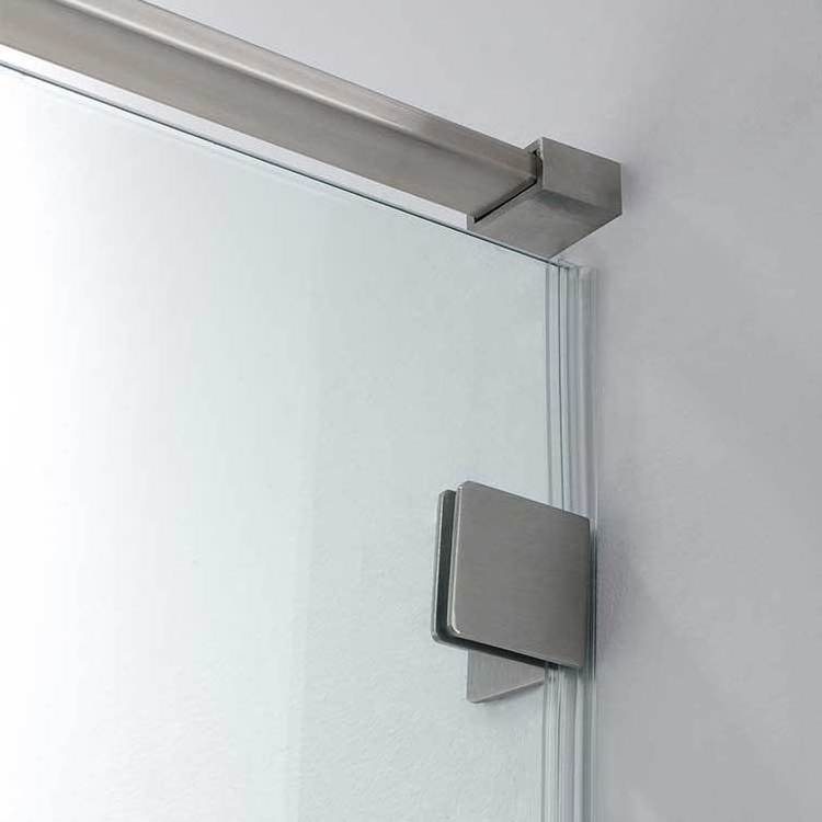 HDSAFE Shower Door Frameless Stainless Steel Hinge Tempered Glass Swing Shower Screen Aluminum Bathroom Two Glass Shower Door