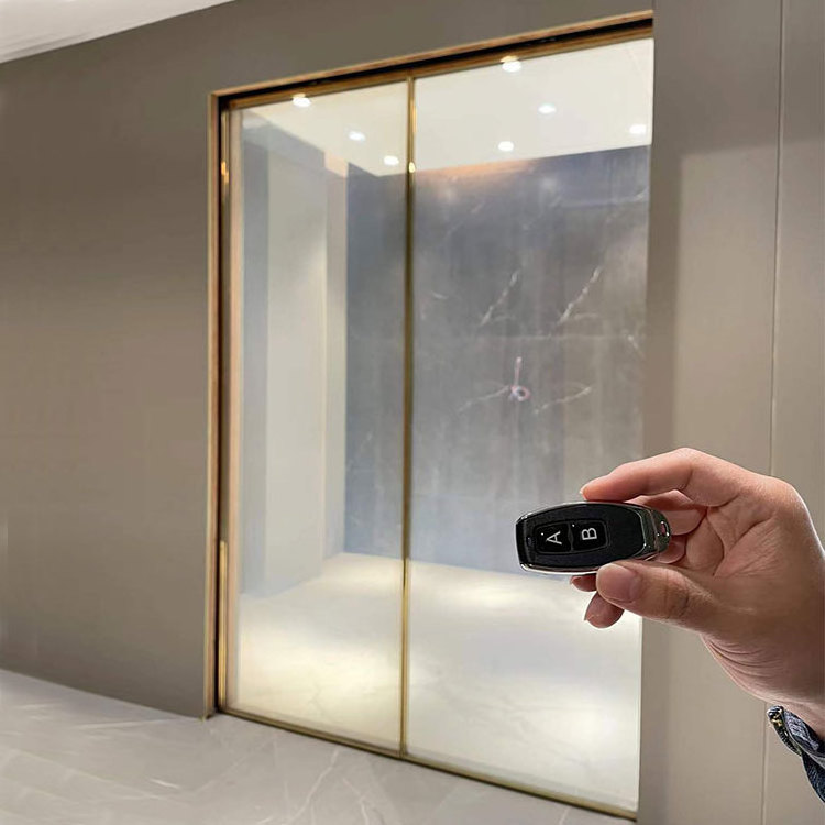 luxury glass interior sliding pocket door slim frame film switchable smart glass door auto intelligent automatic sliding door