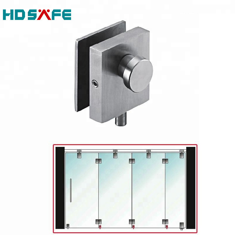 8-12mm Frameless Tempered Glass Door Lock Bolt  Modem Bottom Door Lock For office Stainless Steel Sliding Glass Door Lock System