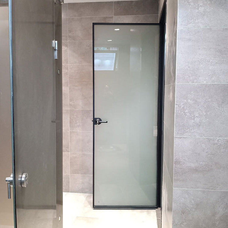 Economical glass casement security door aluminum frame interior soundproof swinging glass door modern for office kitchen toilet