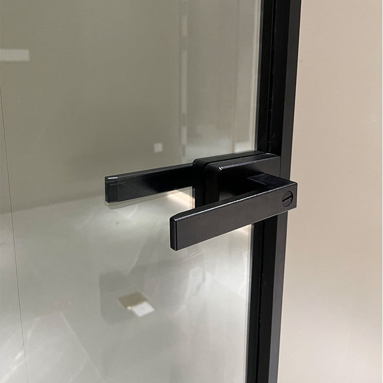 bedroom toilet aluminum swing door system back glass flush door hardware home hotel flusted glass casement interior door swing