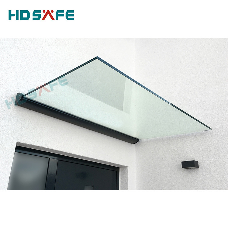 Glass Door Canopy Awning System Front Door Canopy Window and Door Glass Design Aluminium Tempered Glass Simple Modern HD-L003A