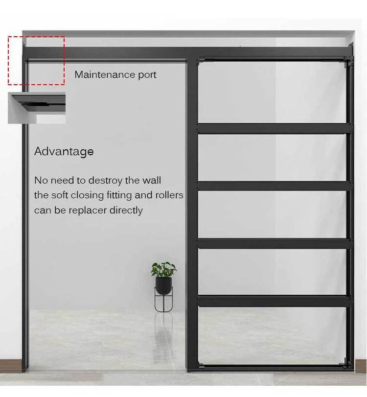 HDSAFE sliding glass door hardware manufacturer interior frame 2 panel patio sliding door fitting system hidden pocket door set