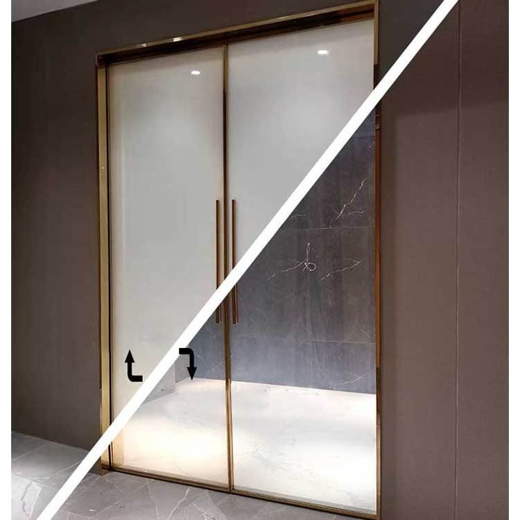 luxury glass interior sliding pocket door slim frame film switchable smart glass door auto intelligent automatic sliding door