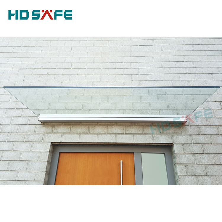 Glass Door Canopy Awning System Front Door Canopy Window and Door Glass Design Aluminium Tempered Glass Simple Modern HD-L003A