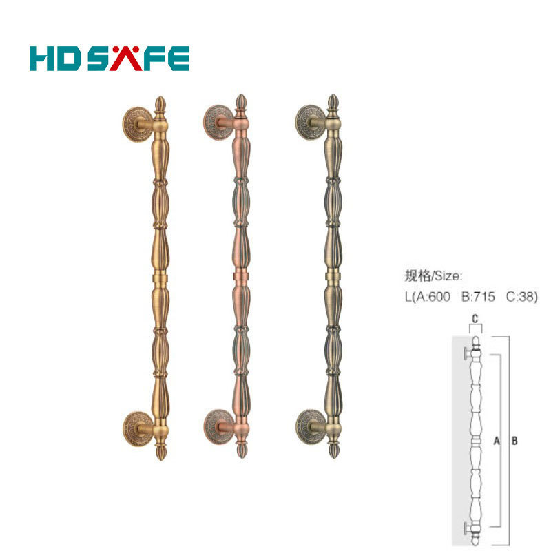 Decorative luxury design swing door handle brass pull door handle