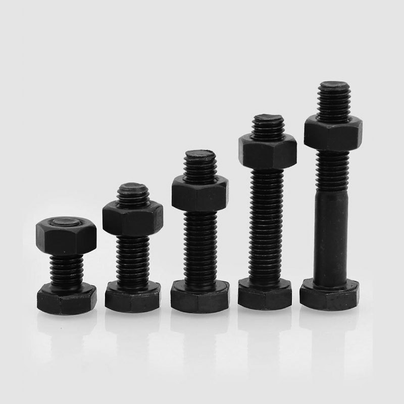 High Strength 8.8 10.9 12.9 Level Steel Outer Hex Head Bolts with Full & Half Teeth Oxidized Black Finish DIN Standard