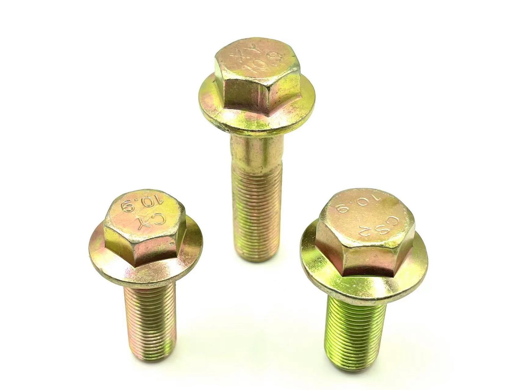 10.9 8.8 grade m12*30 mm zinc plated galvanise steel half thread hex head flange screw bolt