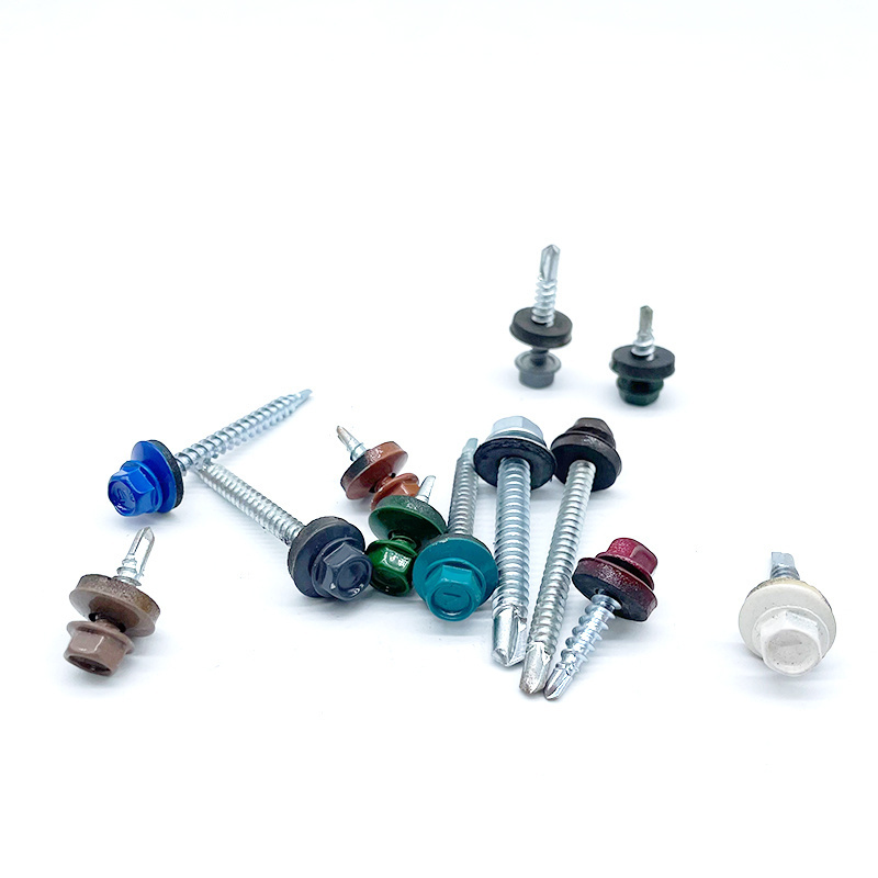 Building Sheet Metal Steel Galvanized Roof Tek Screws Hex Washer Head Self Drilling Roofing Screws With Rubber Washer