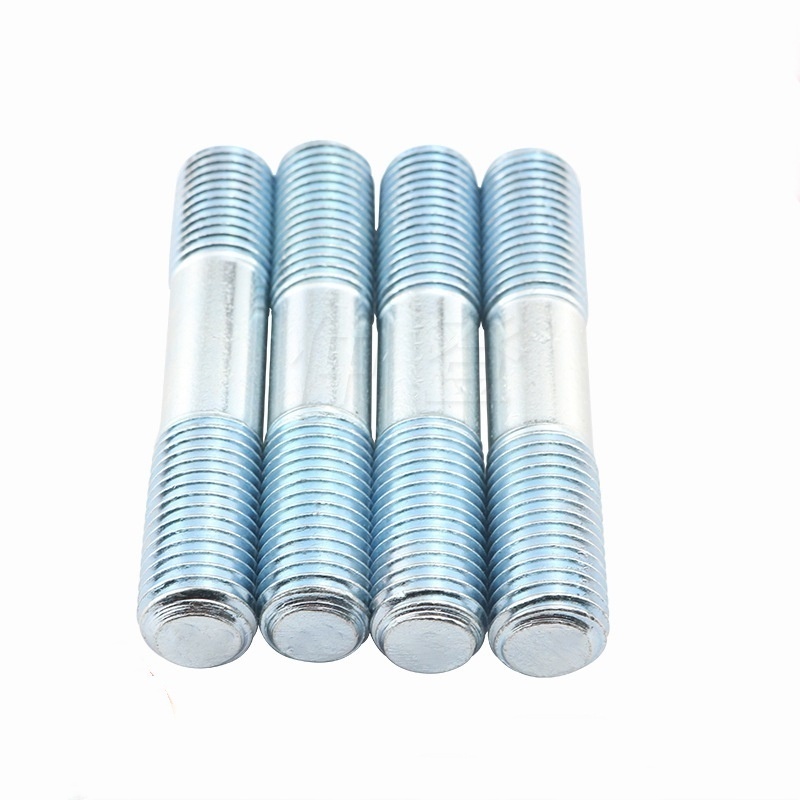 Steel Iron Carbon Steel Gr4.8 Gr8.8 Gr10.9 Gr12.9 Blue White Zinc Plated Galvanized Metric Double End Stud DIN938 DIN939 DIN940