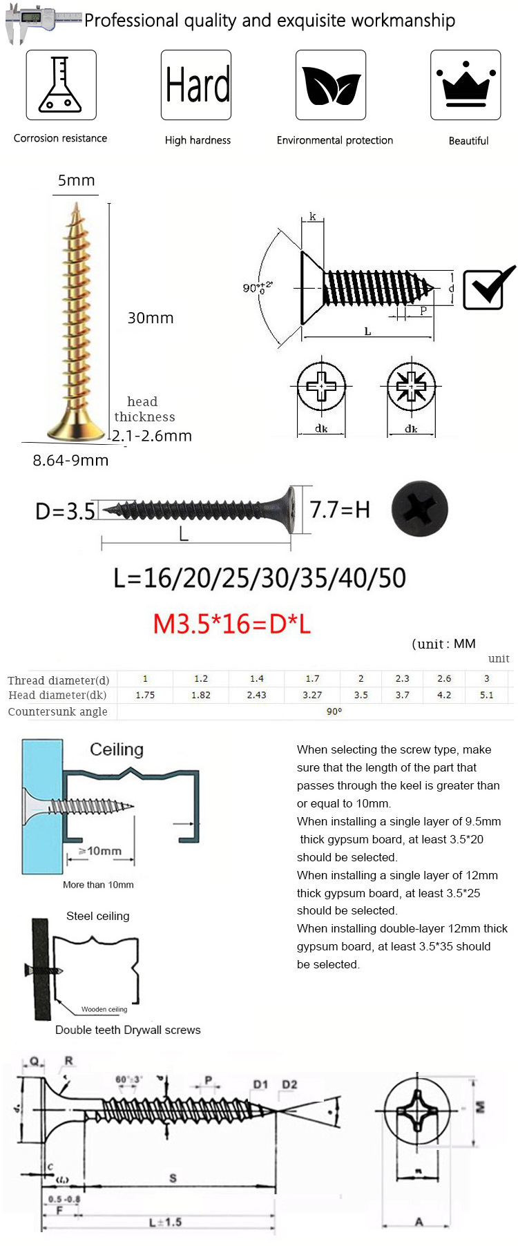 Building Sheet Metal Steel Galvanized Roof Tek Screws Hex Washer Head Self Drilling Roofing Screws With Rubber Washer